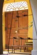 A big wooden door