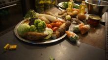 A plate of vegetables